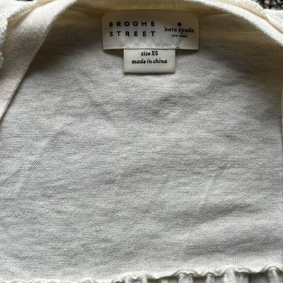 Kate Spade Broome Street Cardigan Womens XS Cream Cashmere/Cotton Blend L/S - Picture 2 of 8